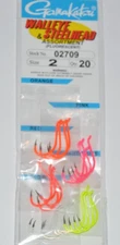 gamakatsu walleye steelhead fluorescent assortment hook size 2 value pack  02709