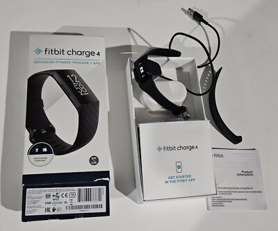 Black Fitbit Charge Activity Tracker FB417BKBK GPS Heart Rate SCRAMBLED  SCREEN