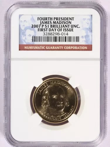 2007-P Presidential $1 James Madison NGC - BU FDOI
