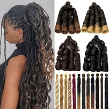 Real Thick AS Human French Curly Braiding Hair Curls Silky Synthetic Extensions