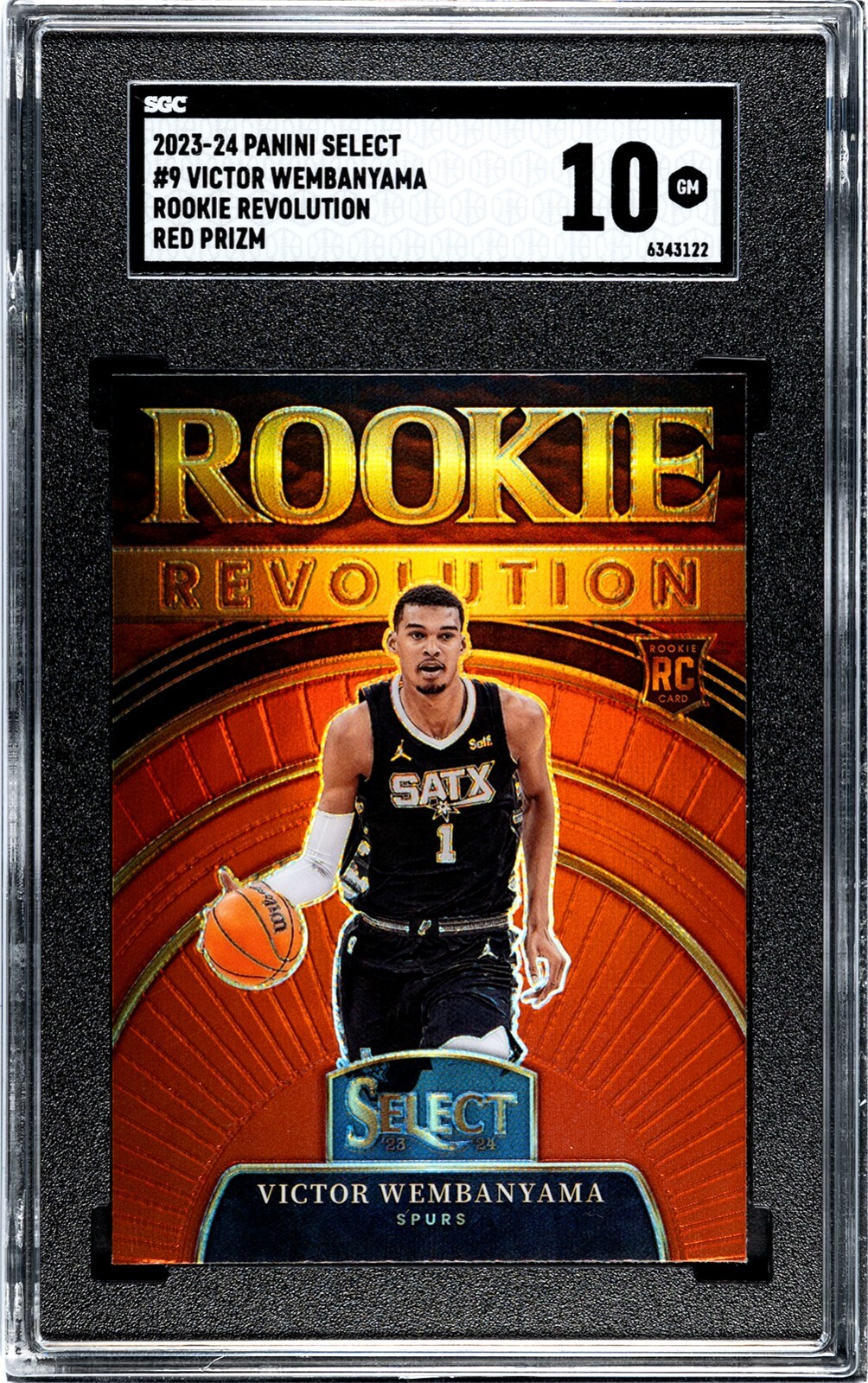 SGC 10 2023-24 Panini Select Victor Wembanyama Rookie Revolution 