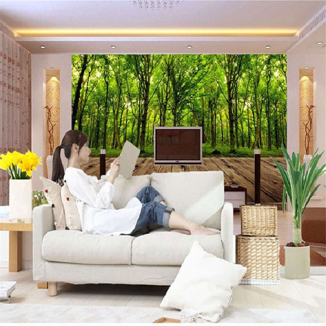 Die Endlose Weite Des Grunen Wald 3d Voll Wandgemalde Foto Tapete Drucken Zuhaus Ebay