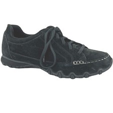 Women's New Skechers Relaxed Fit Air Cooled Memory Foam Black Leather Shoes 8M