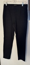 Max Studio Black Leggings with Window Pane Check Size Medium