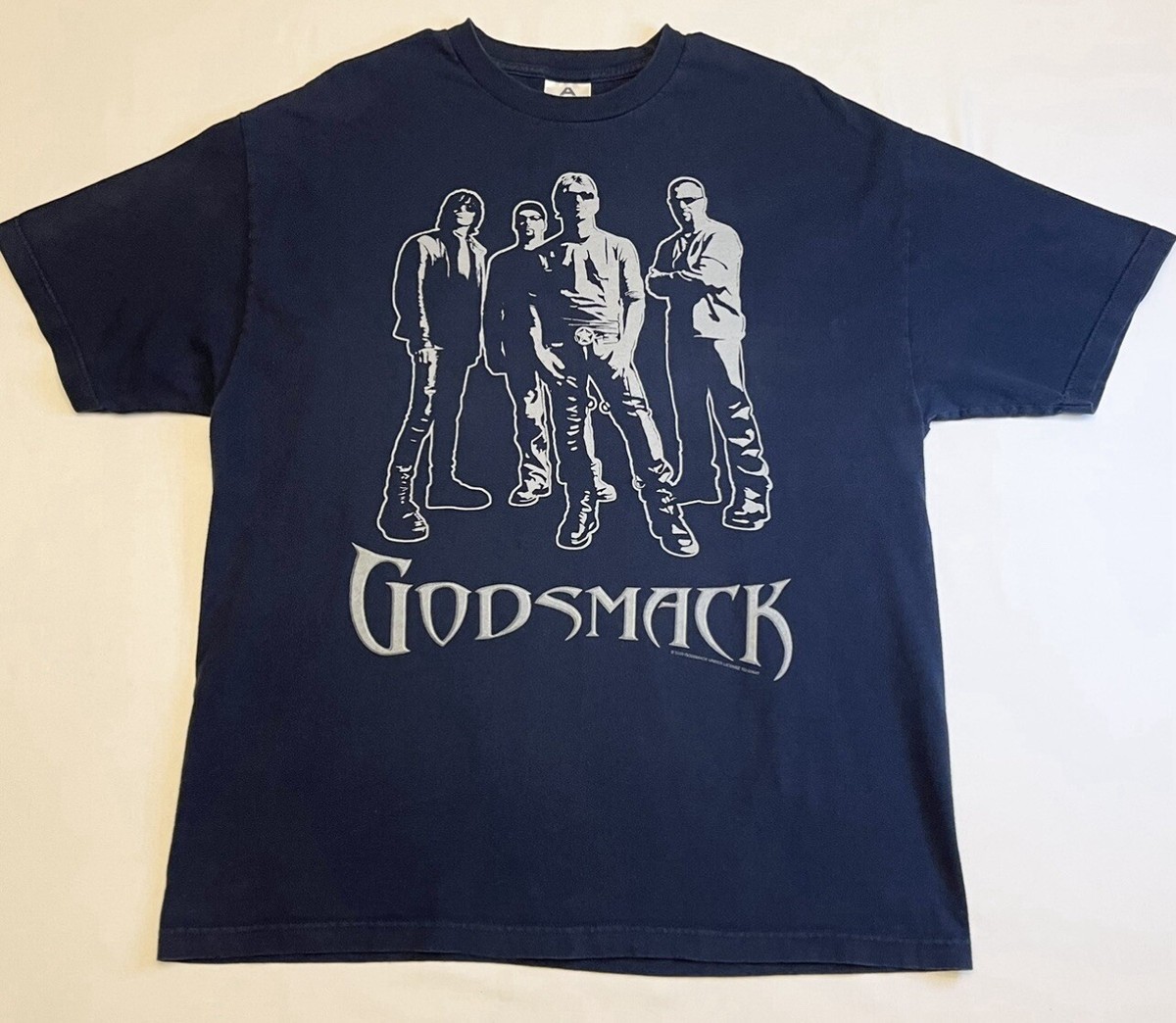 Vintage Godsmack 2003 Tour T Shirt XL Navy Blue Metal Grunge Y2k 