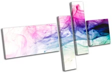 Cool Smoke Design Abstract MULTI CANVAS WALL ART Picture Print VA