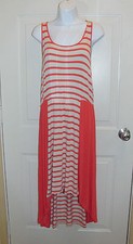 Design History High Low Coral & Off White Dress Size Medium *EUC