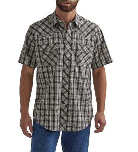 Neu mit Etikett Herren Wrangler SS Knopfleiste Perle Druckknöpfe kariertes Shirt Größe S - Bild 1 von 13
