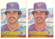 2 CARD 1984 DONRUSS JOSE OQUENDO BASEBALL CARD LOT #643