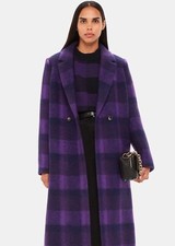 Whistles Wool Camila Check Coat Size 8 Rrp £400