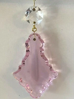 NEW Pink Crystal French Pendalogue 3" suncatcher drop prisms K9 crystal