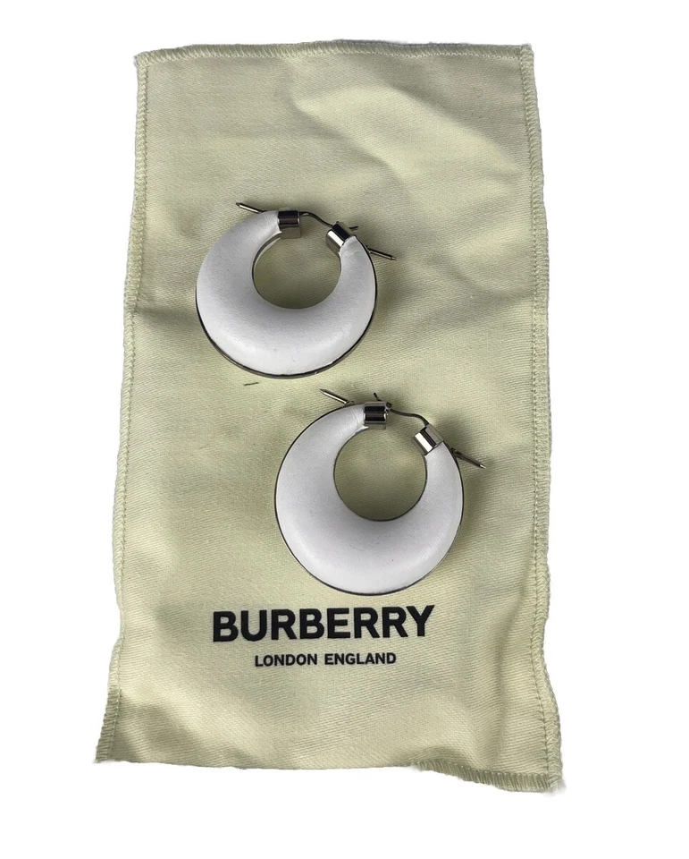 Pendientes de aro Burberry Palladio/blanco gráficos Foto 2 de 4