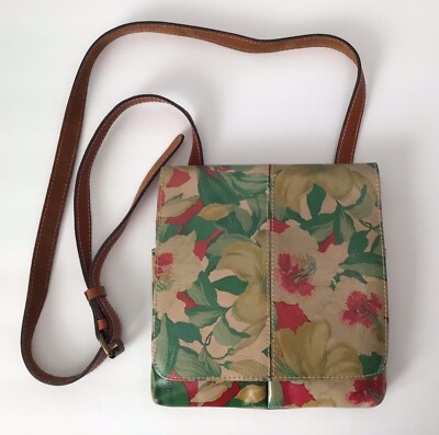 Patricia Nash Floral Leather Crossbody Purse Bag