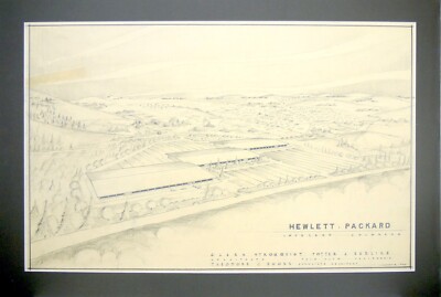 VTG Mid Century Architectural Rendering 1960 HEWLETT PACKARD Loveland Colorado