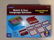 Lakeshore PP959 Match Sort Language Quickies Informational Text Complete Game