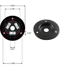 Round Metal Speaker Jack Plate For Amplifier Cabinets 1/4 inch Black Finish 2