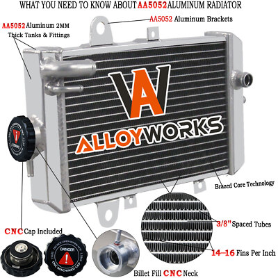 Aluminum Radiator For 2013-2018 2015 2016 Yamaha Raptor 700 700R YFM700 YFM 700