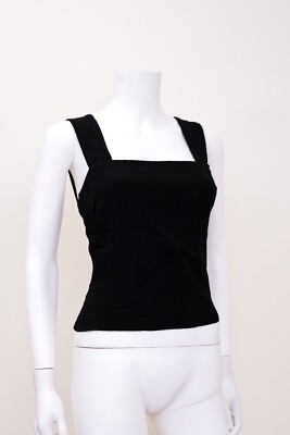 Reformation Ansel Top Black Tank Square Nek Wide Strap 4 | eBay