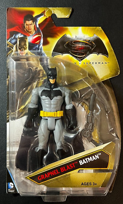 2015 MATTEL Grapnel Blast Batman Action Figure 6'' DC ''Batman V Superman'' NICE!