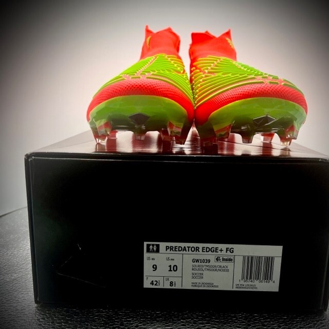 Adidas Predator Edge+ FG Game Data Pack GW1039 Solar Red Cleats Men Size 10.5 Adidas Predator Edge+ FG Game Data Pack Solar Red Soccer  main image 4