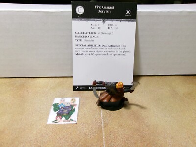 =Dungeons and Dragons D&D GIANTS OF LEGEND Fire Genasi Dervish 15/72 with card=