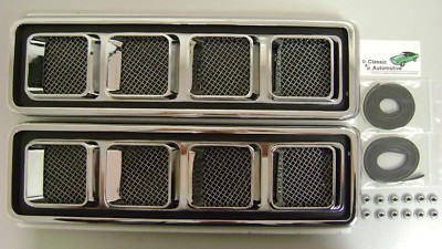 Hood Louvers Ornaments SS 68-69 Camaro w/ Gaskets + Nuts super
