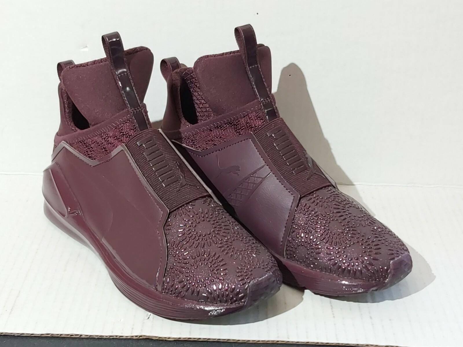 ladies red puma trainers