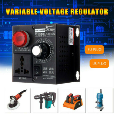 AC 0-220V 4000W SCR Variable Voltage Regulator Motor Fan Dimmer Speed Controller