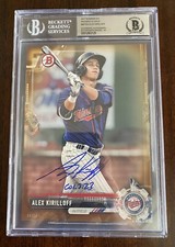 ALEX KIRILLOFF AUTO SIGNED 2017 BOWMAN PROSPECTS 5x7 GOLD 5/10 BECKETT AUTO 10
