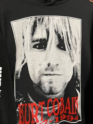 Rare Vintage Kurt Cobain Nirvana Hoodie Grunge Band Hype 90s xl
