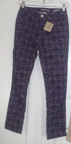 NWT Lands End Kids Plum Paisley Pencil Leg Adjustable Band Corduroy Pants Sz 12 - Picture 6 of 6