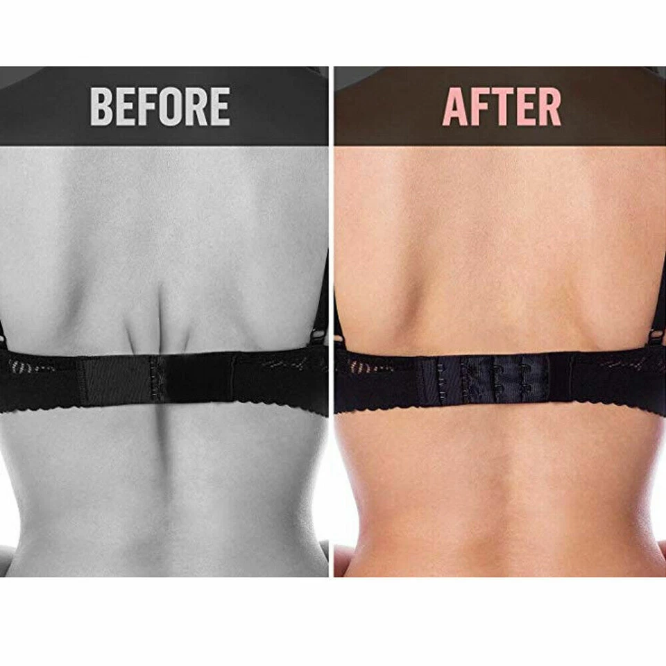 8x Lady Adjustable Bra Extenders 2 Hooks Elastic Underwear Strap Extension Belt - Image 2 of 4