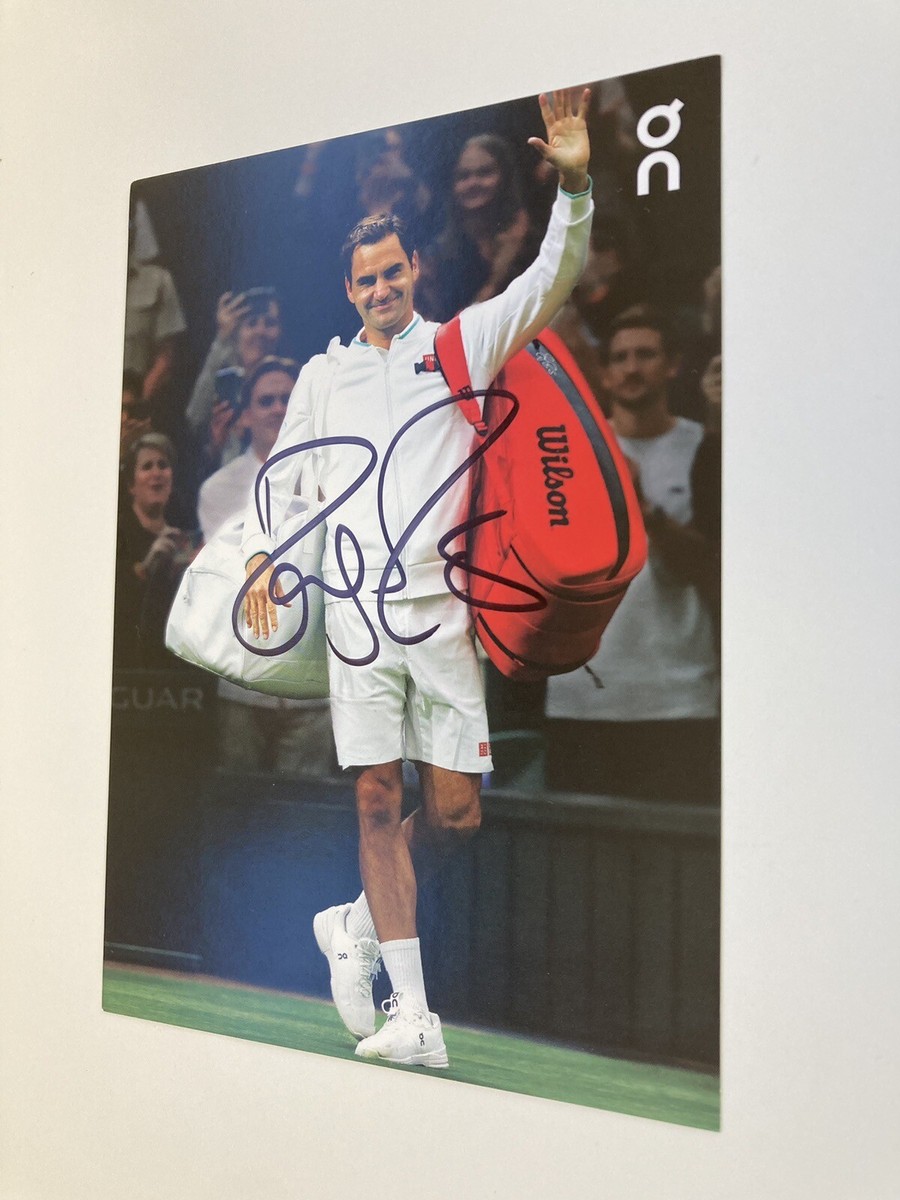Roger Federer On ORIGINAL HAND-SIGNED AUTOGRAPH 4×6 CARD wimbledon
