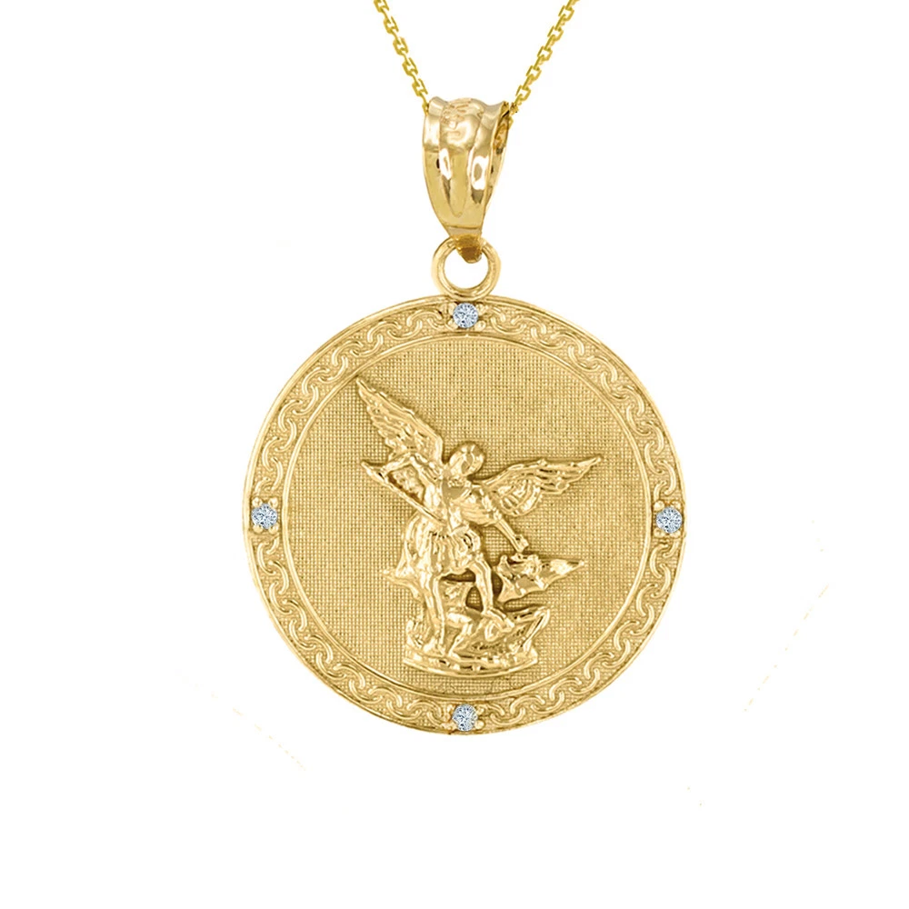 St michael chain gold deals