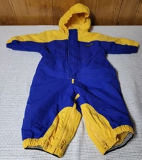 Lands End Baby Snowsuit - 12 Mo - Blue - Yellow - Boy - Girl -Bunting - Pram
