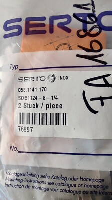 2x Serto SO 51124-8-1/4 Male Adaptor Union 058.1141.170 | eBay