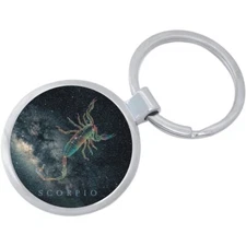 Scorpio Zodiac Stars Keychain - Includes 1.25 Inch Loop for Keys or Backpack