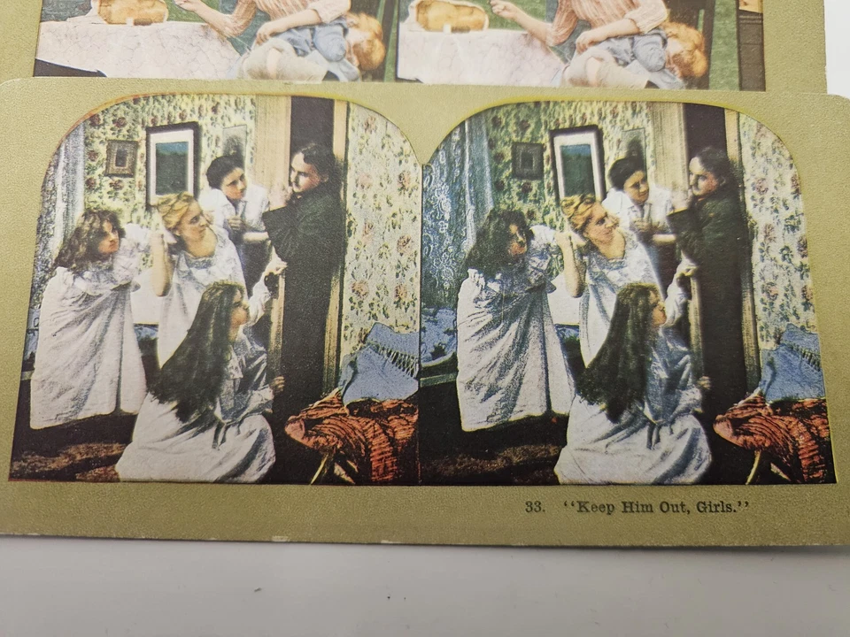 Antique Mix Of Stereoview Card Lot of 50 People, Comedy, Freaks, Landscapes RARE Foto 2 de 4