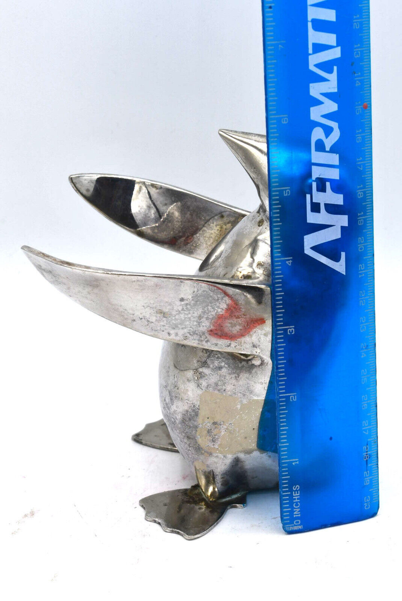 Restoration Hardware Penguin Silver Figure Statue Bar Snack Olive