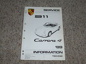 1989 Porsche 911 Carrera 4 Shop Service Repair Workshop Manual Coupe 3