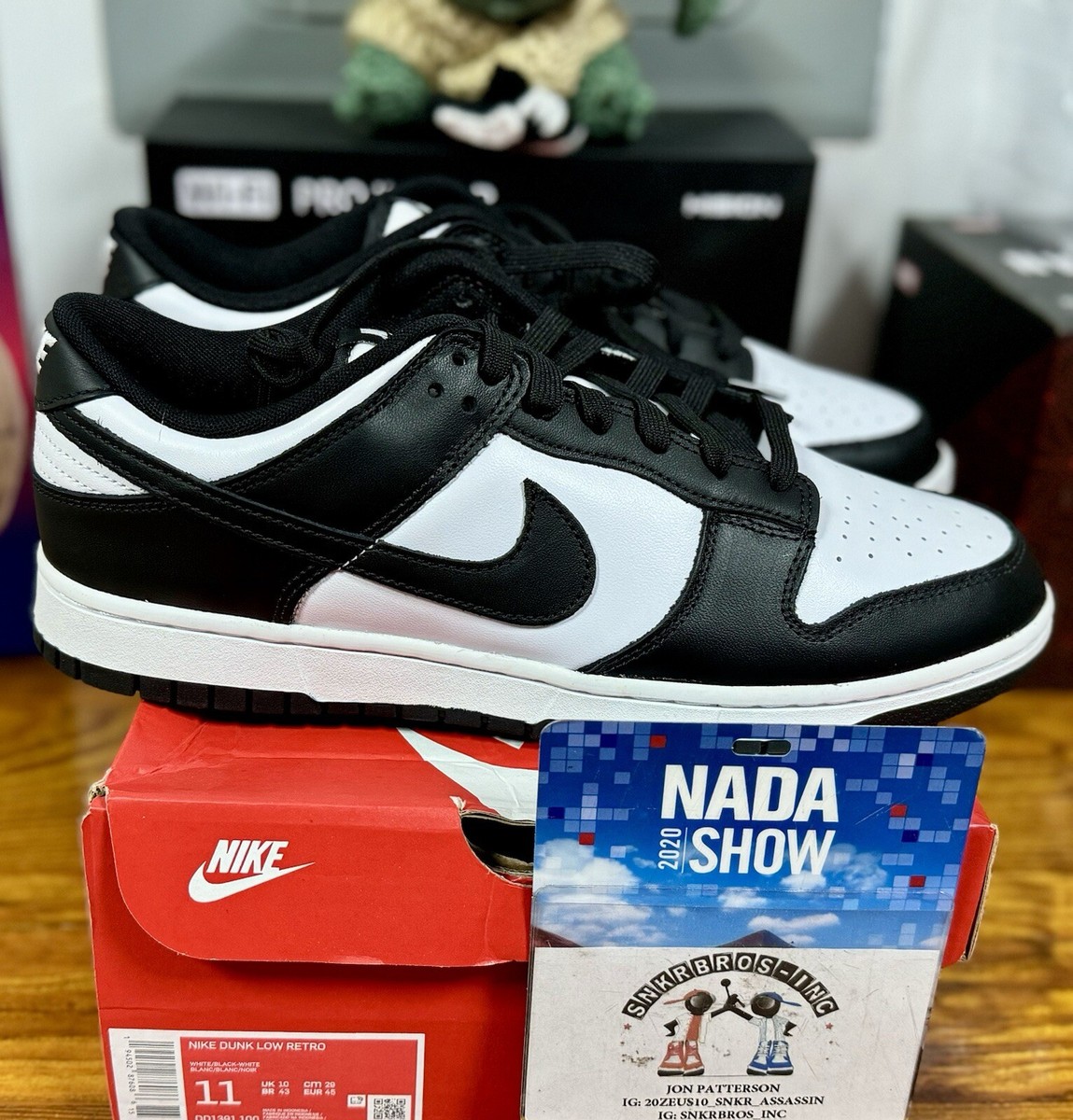🐼SIZE 11 - NIKE DUNK LOW RETRO_WHITE/BLACK-WHITE🐼 | eBay