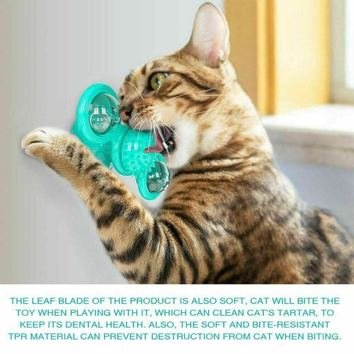 Toys para mascotas molino de viento calmante giratorio para gatito con hierba gatera bola LED tocadiscos - Imagen 6 de 14