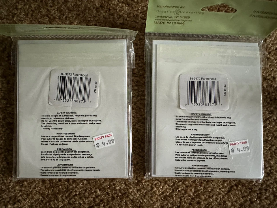 Vtg Party Fair Thank You For Baby's Gift Lot 2 - 8 Packs 16 Note Cards Envelopes - Image 2 of 2