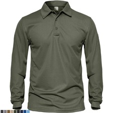 Men's Polo Shirts Long Sleeve Rugby Golf Shirts Hiking Pullover Fishing T-Shirts