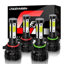 9005 9006 Led Headlights Kit Combo Bulbs 8000k High Low Beam Super White Bright