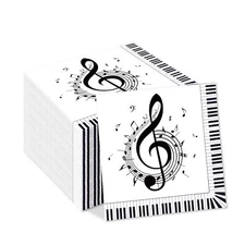 40PCS Music Note Paper Napkins Emotional Music Themed Luncheon Cocktail Dinne...
