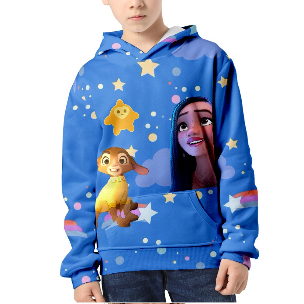 Felpe con cappuccio 3D principessa Asha Valentino cosplay film auguri adulti felpe giacche