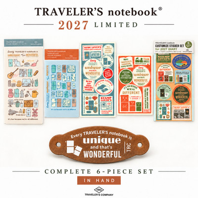 TRAVELER'S notebook 2027 Complete 6pc Set Leather Tag Limited Japan IN HAND