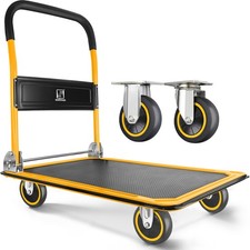 Push Cart Dolly by Wellmax, Moving Platform Hand Truck, Foldable for Easy