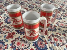 3 Vintage 1970’s Rainier beer ThermoServ made in the USA mugs